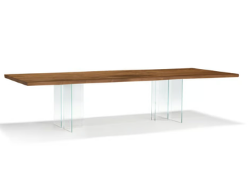 VERO COMPACT - T GLASS - Rectangular solid wood table by Arte Brotto - view 2
